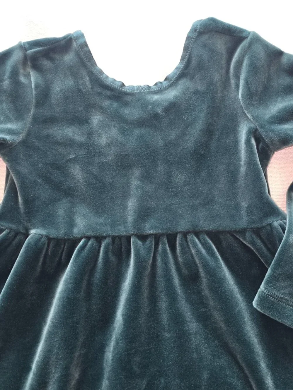 2T Hanna Andersson Green Velour Skater Dress